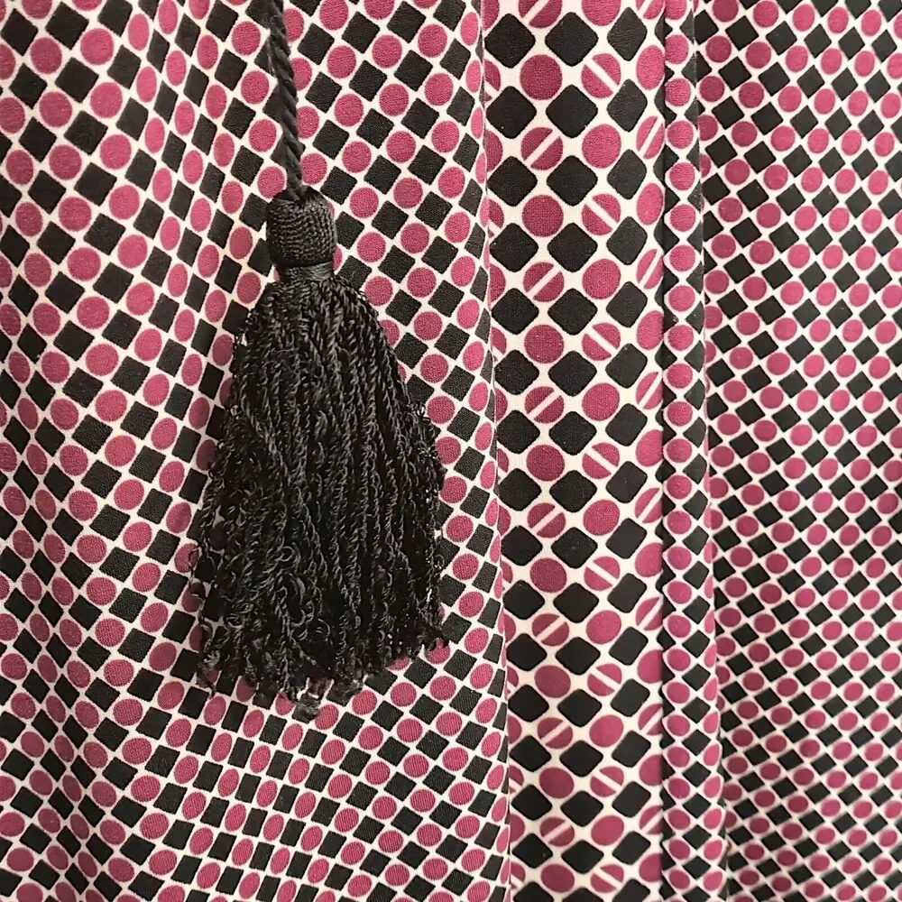 Michael Kors Geometric Tassel Midi Dress Burgundy Size M Retro Boho